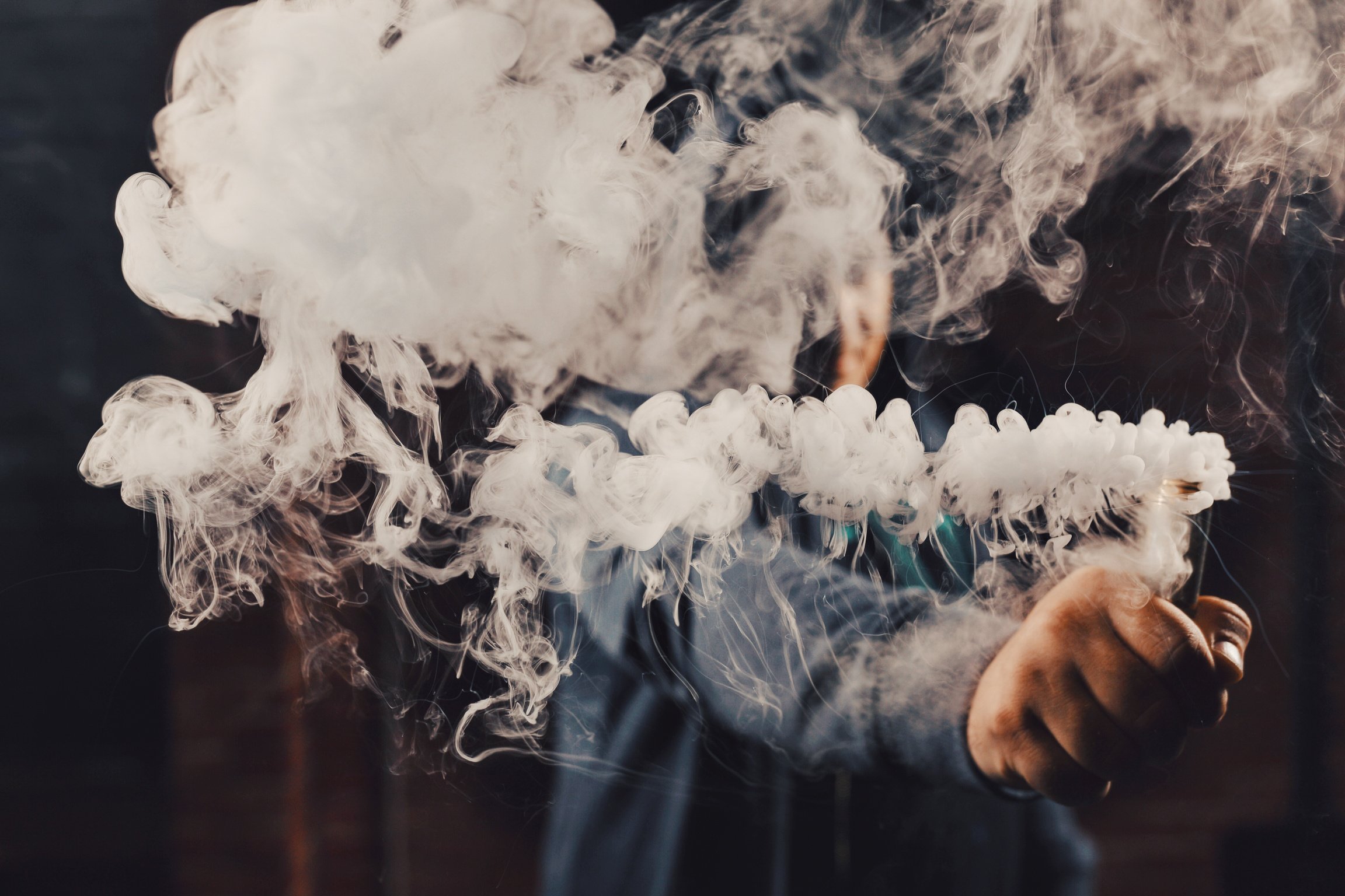 Man vaping an electronic cigarette